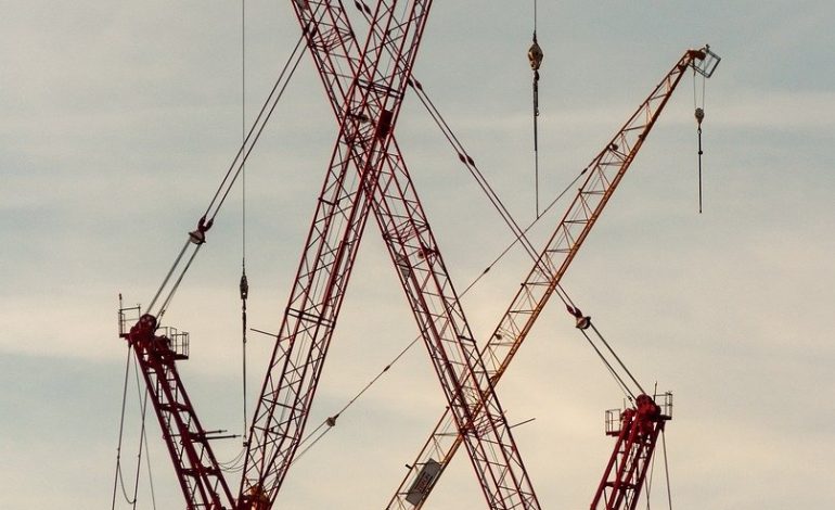 Crane load testing in progress